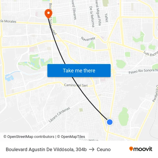 Boulevard Agustín De Vildósola, 304b to Ceuno map