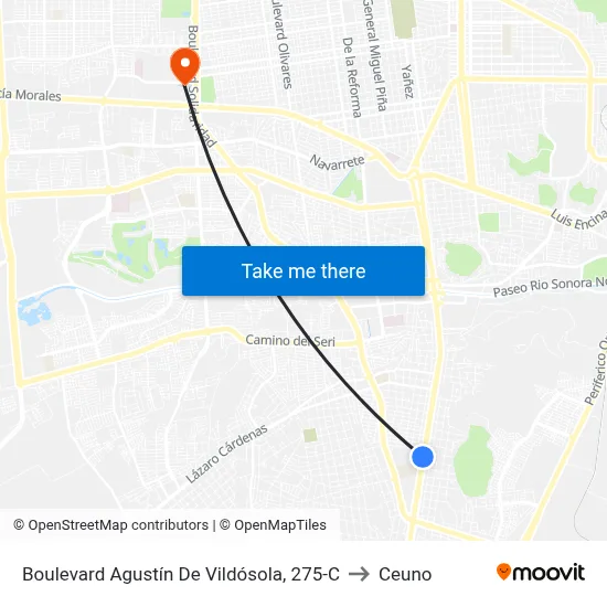 Boulevard Agustín De Vildósola, 275-C to Ceuno map