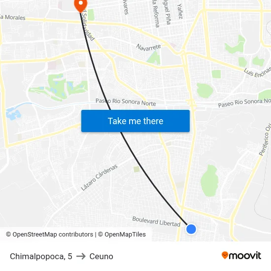 Chimalpopoca, 5 to Ceuno map