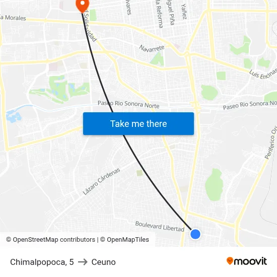 Chimalpopoca, 5 to Ceuno map