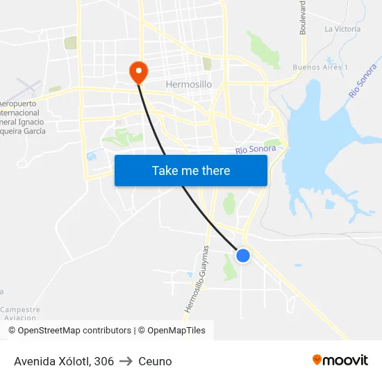 Avenida Xólotl, 306 to Ceuno map