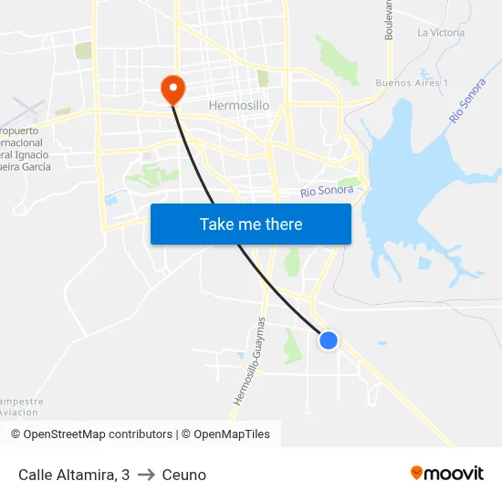 Calle Altamira, 3 to Ceuno map