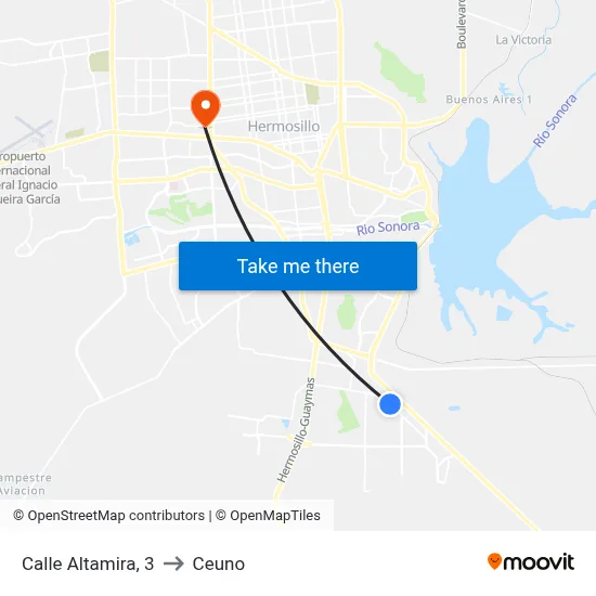 Calle Altamira, 3 to Ceuno map