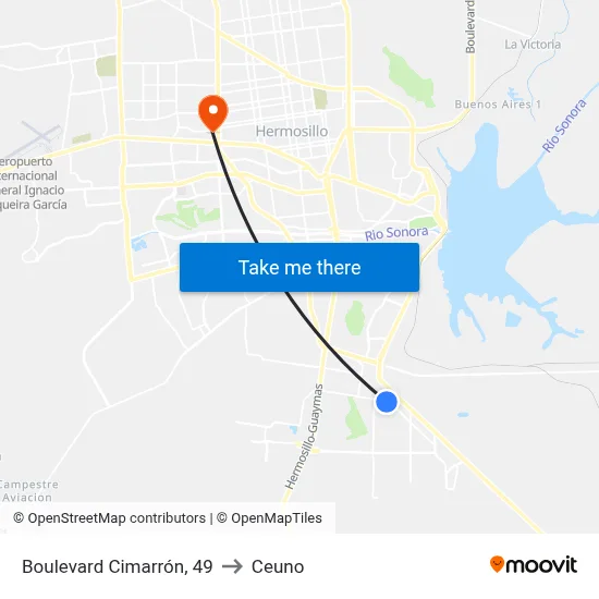 Boulevard Cimarrón, 49 to Ceuno map