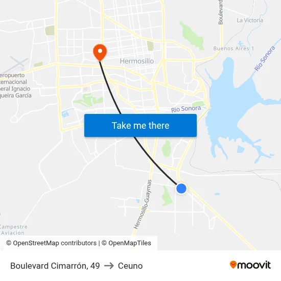 Boulevard Cimarrón, 49 to Ceuno map