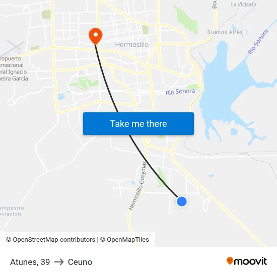 Atunes, 39 to Ceuno map