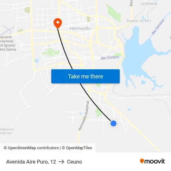 Avenida Aire Puro, 12 to Ceuno map