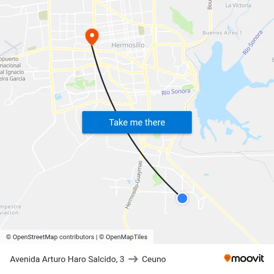 Avenida Arturo Haro Salcido, 3 to Ceuno map