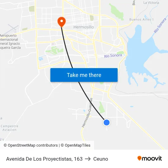 Avenida De Los Proyectistas, 163 to Ceuno map