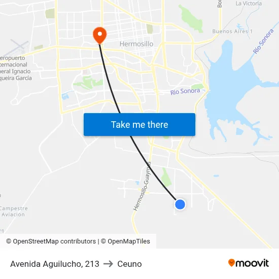 Avenida Aguilucho, 213 to Ceuno map