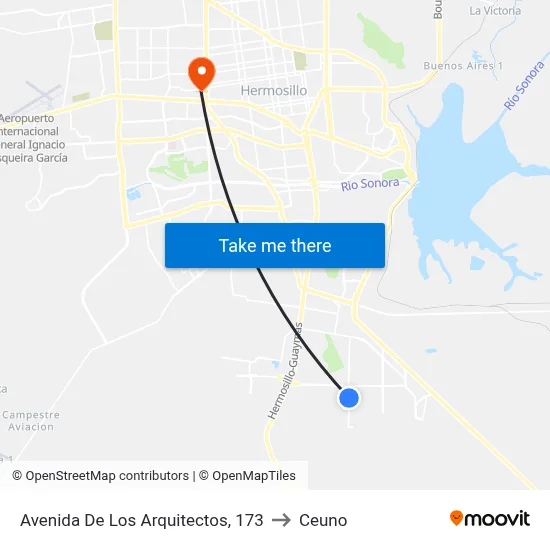 Avenida De Los Arquitectos, 173 to Ceuno map