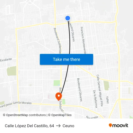 Calle López Del Castillo, 64 to Ceuno map