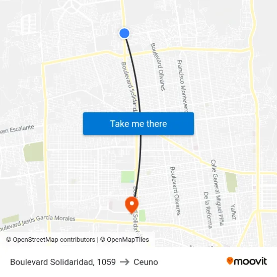 Boulevard Solidaridad, 1059 to Ceuno map