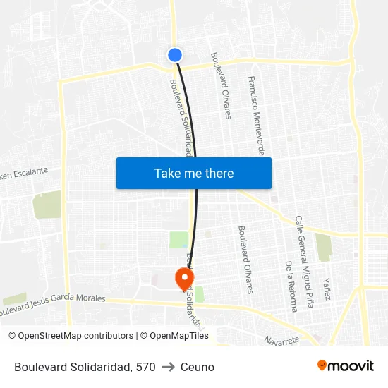 Boulevard Solidaridad, 570 to Ceuno map