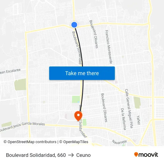 Boulevard Solidaridad, 660 to Ceuno map