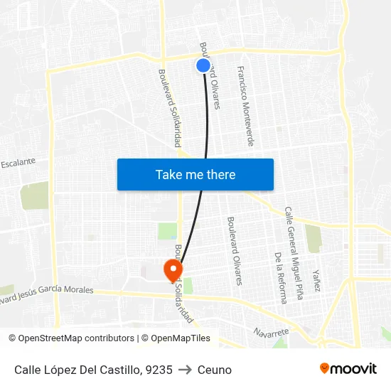 Calle López Del Castillo, 9235 to Ceuno map