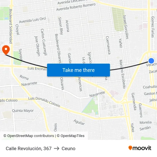 Calle Revolución, 367 to Ceuno map