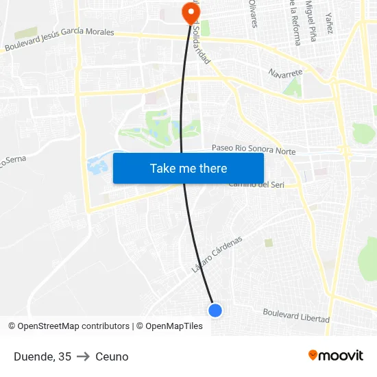 Duende, 35 to Ceuno map