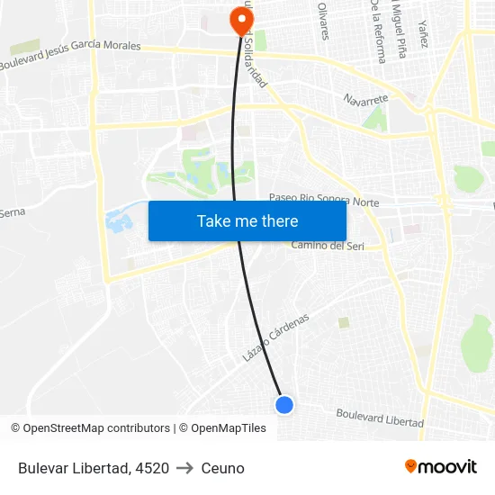 Bulevar Libertad, 4520 to Ceuno map