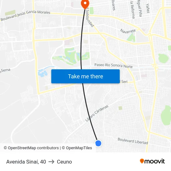 Avenida Sinaí, 40 to Ceuno map