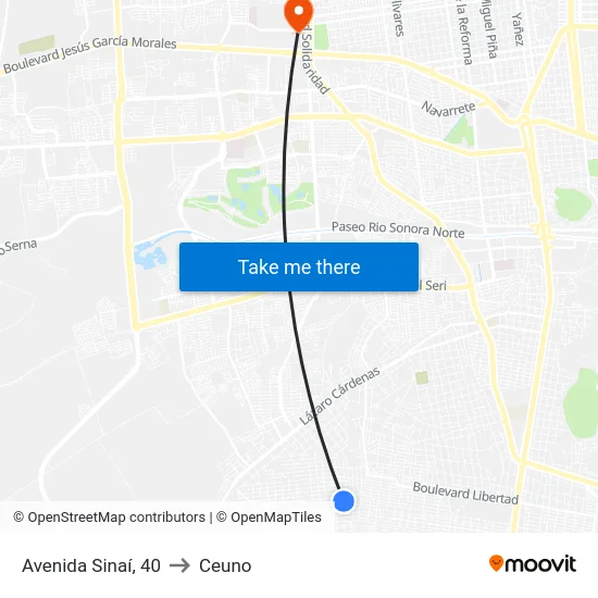 Avenida Sinaí, 40 to Ceuno map