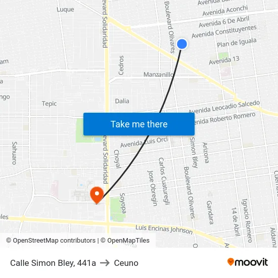 Calle Simon Bley, 441a to Ceuno map