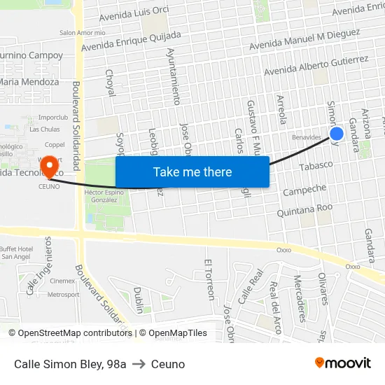 Calle Simon Bley, 98a to Ceuno map