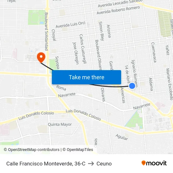 Calle Francisco Monteverde, 36-C to Ceuno map