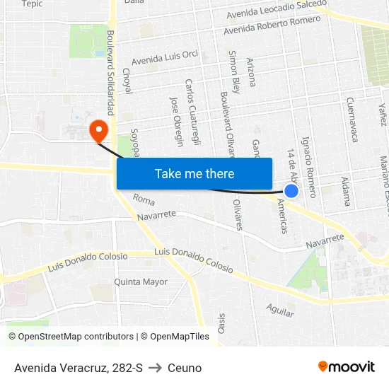 Avenida Veracruz, 282-S to Ceuno map