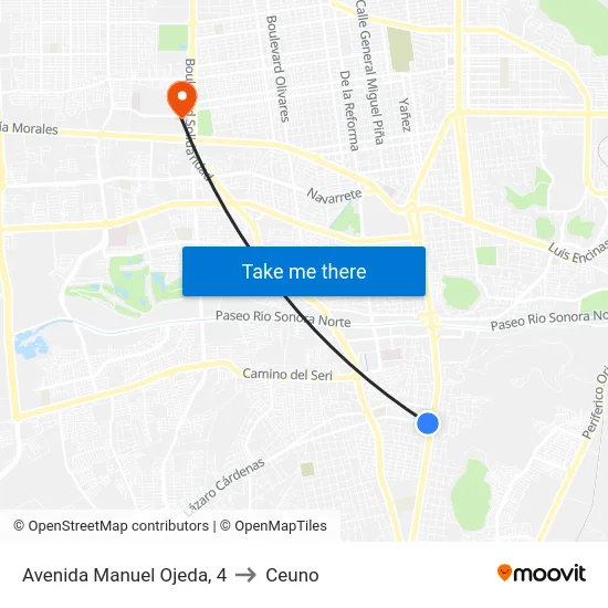 Avenida Manuel Ojeda, 4 to Ceuno map