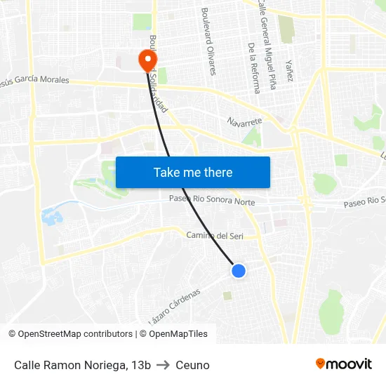 Calle Ramon Noriega, 13b to Ceuno map