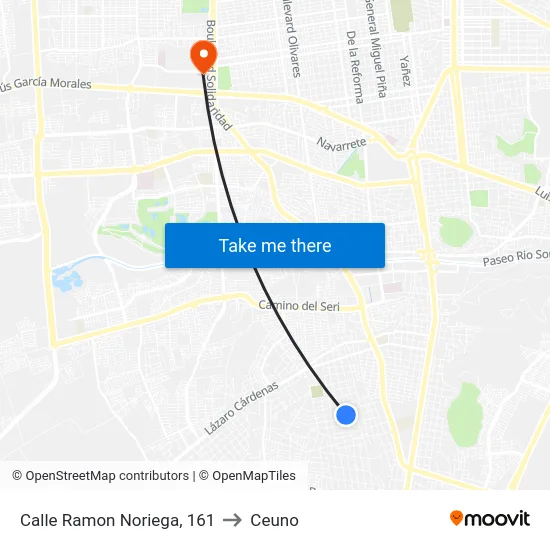 Calle Ramon Noriega, 161 to Ceuno map
