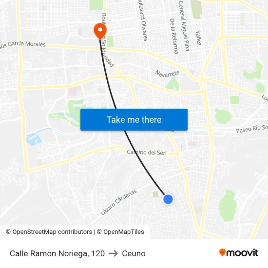 Calle Ramon Noriega, 120 to Ceuno map