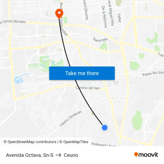 Avenida Octava, Sn-S to Ceuno map