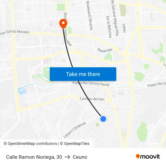 Calle Ramon Noriega, 30 to Ceuno map