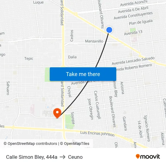 Calle Simon Bley, 444a to Ceuno map
