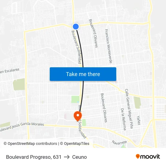 Boulevard Progreso, 631 to Ceuno map