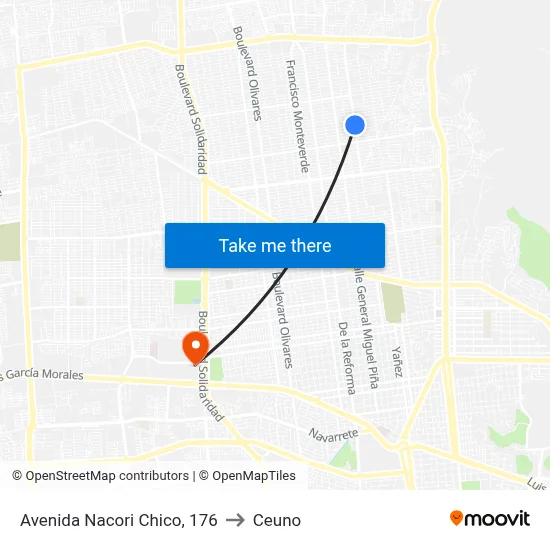 Avenida Nacori Chico, 176 to Ceuno map