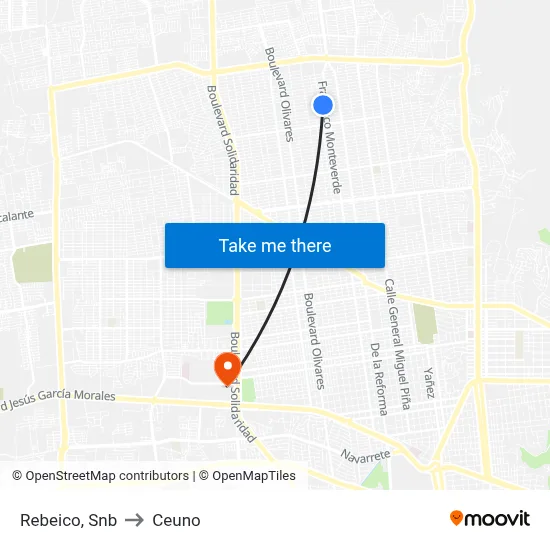 Rebeico, Snb to Ceuno map