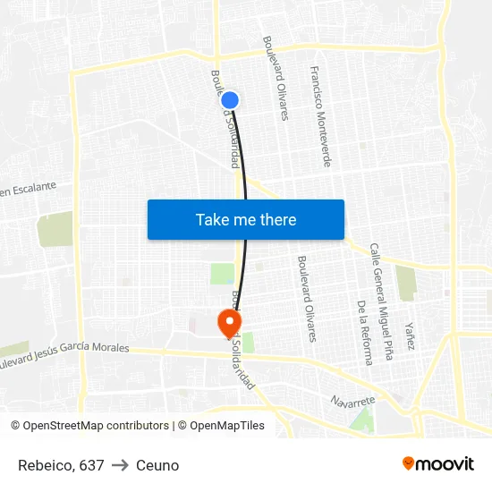 Rebeico, 637 to Ceuno map