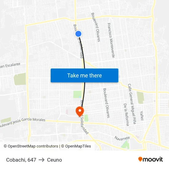 Cobachi, 647 to Ceuno map