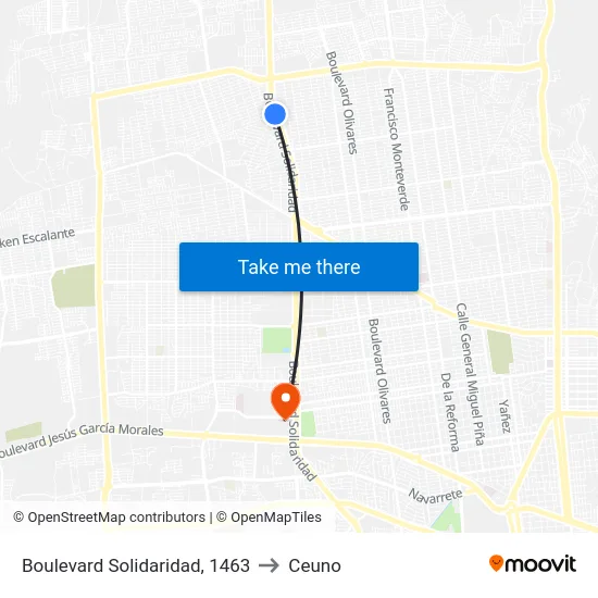 Boulevard Solidaridad, 1463 to Ceuno map