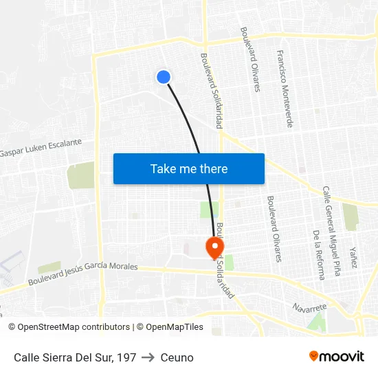 Calle Sierra Del Sur, 197 to Ceuno map