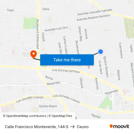 Calle Francisco Monteverde, 144-S to Ceuno map