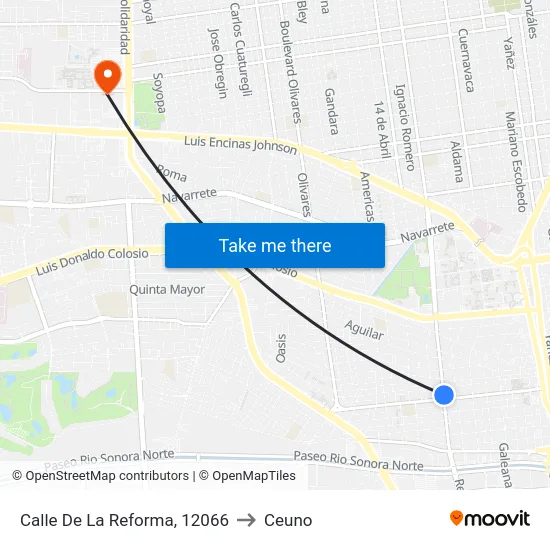 Calle De La Reforma, 12066 to Ceuno map