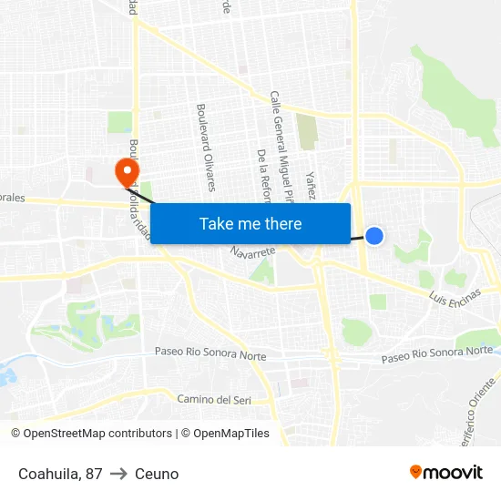 Coahuila, 87 to Ceuno map