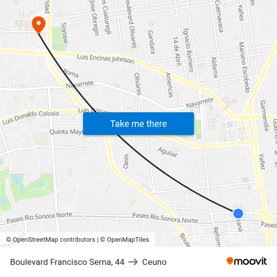 Boulevard Francisco Serna, 44 to Ceuno map