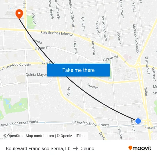 Boulevard Francisco Serna, Lb to Ceuno map