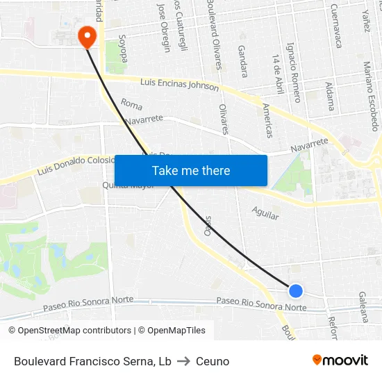 Boulevard Francisco Serna, Lb to Ceuno map
