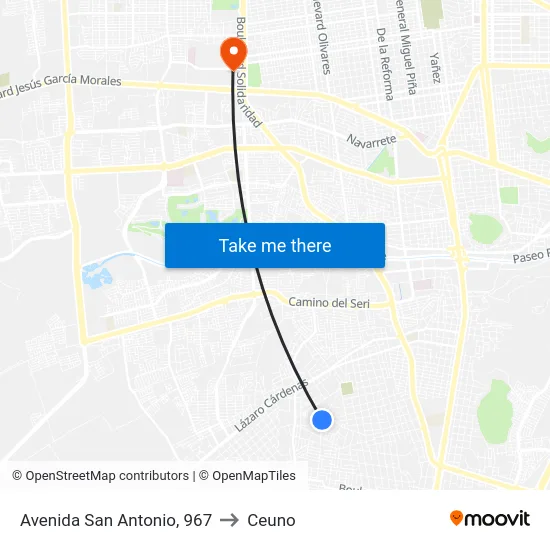 Avenida San Antonio, 967 to Ceuno map